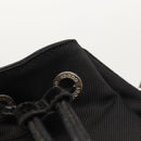 GUCCI Bamboo Hand Bag Nylon 2way Black Silver Auth BA5354-21