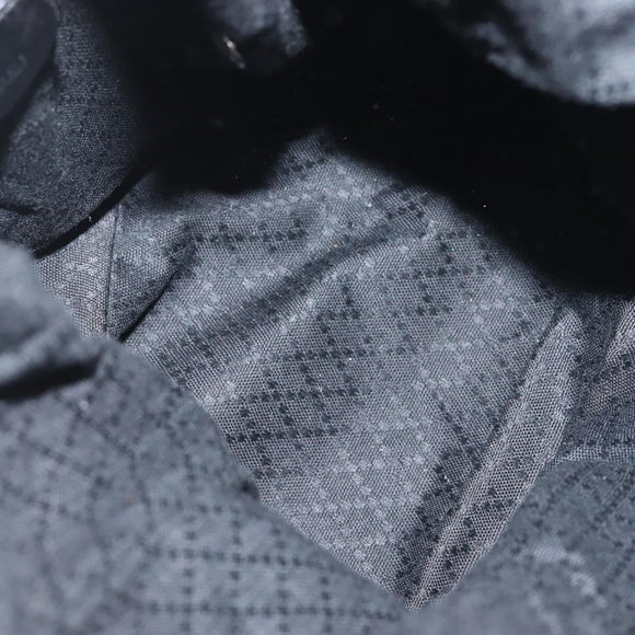 GUCCI Bamboo Hand Bag Nylon 2way Black Silver Auth BA5354