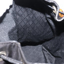 GUCCI Bamboo Hand Bag Nylon 2way Black Silver Auth BA5354-25