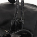 GUCCI Bamboo Hand Bag Nylon 2way Black Silver Auth BA5354-8