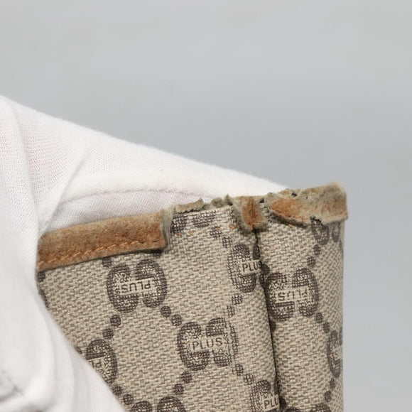 GUCCI GG Plus Supreme Web Sherry Line Tote Bag PVC Beige Gold Auth BA5355