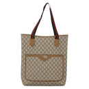 GUCCI GG Plus Supreme Web Sherry Line Tote Bag PVC Beige Gold Auth BA5355-13