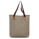 GUCCI GG Plus Supreme Web Sherry Line Tote Bag PVC Beige Gold Auth BA5355-2