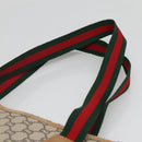 GUCCI GG Plus Supreme Web Sherry Line Tote Bag PVC Beige Gold Auth BA5355-14