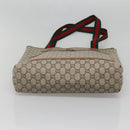 GUCCI GG Plus Supreme Web Sherry Line Tote Bag PVC Beige Gold Auth BA5355-5