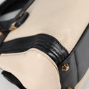 Chloe Little Alice Hand Bag Leather 2way White Gold Auth BA5358V-14