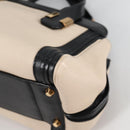 Chloe Little Alice Hand Bag Leather 2way White Gold Auth BA5358V-15