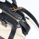 Chloe Little Alice Hand Bag Leather 2way White Gold Auth BA5358V-17