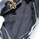 Chloe Little Alice Hand Bag Leather 2way White Gold Auth BA5358V-19