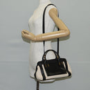 Chloe Little Alice Hand Bag Leather 2way White Gold Auth BA5358V-24