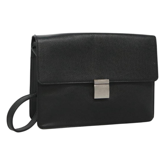 LOUIS VUITTON Taiga Selenga Clutch Bag Ardoise M30782 LV Auth BA536