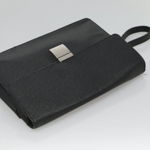 LOUIS VUITTON Taiga Selenga Clutch Bag Ardoise M30782 LV Auth BA536