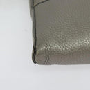 FENDI Celeria Shoulder Bag Leather Silver Auth BA5363-9