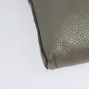 FENDI Celeria Shoulder Bag Leather Silver Auth BA5363-15