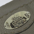 FENDI Celeria Shoulder Bag Leather Silver Auth BA5363-10