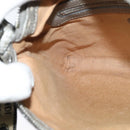 FENDI Celeria Shoulder Bag Leather Silver Auth BA5363-19