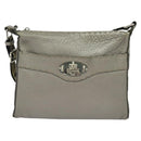 FENDI Celeria Shoulder Bag Leather Silver Auth BA5363-13