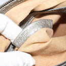 FENDI Celeria Shoulder Bag Leather Silver Auth BA5363-12