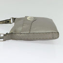 FENDI Celeria Shoulder Bag Leather Silver Auth BA5363-3