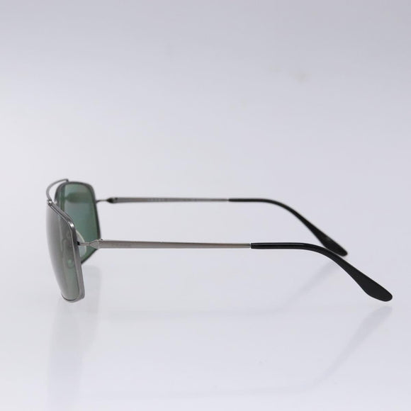PRADA Sunglasses Metal Silver Auth BA5379