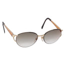 SAINT LAURENT Sunglasses Metal Gold Auth BA5381-1