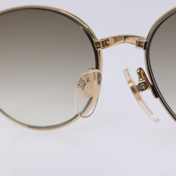 SAINT LAURENT Sunglasses Metal Gold Auth BA5381