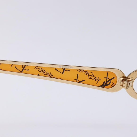 SAINT LAURENT Sunglasses Metal Gold Auth BA5381