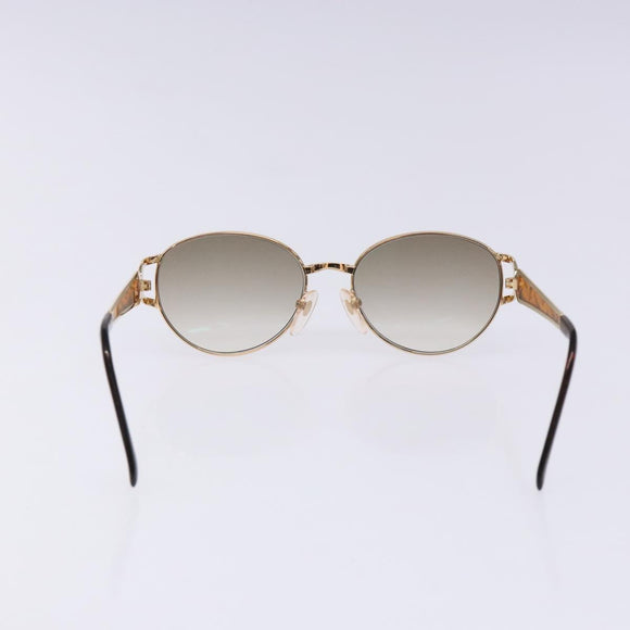 SAINT LAURENT Sunglasses Metal Gold Auth BA5381