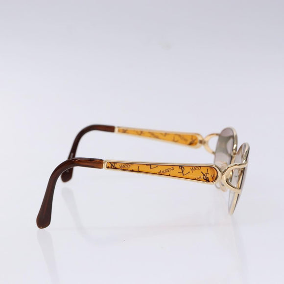 SAINT LAURENT Sunglasses Metal Gold Auth BA5381