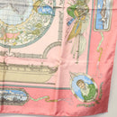 HERMES Carre 90 Scarf ""ORBIS AUSTRALIS DULCES EXUVIAE"" Silk Pink Auth BA5385-10