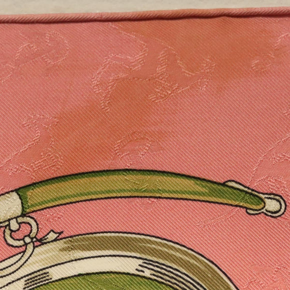 HERMES Carre 90 Scarf ""ORBIS AUSTRALIS DULCES EXUVIAE"" Silk Pink Auth BA5385