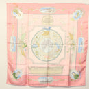 HERMES Carre 90 Scarf ""ORBIS AUSTRALIS DULCES EXUVIAE"" Silk Pink Auth BA5385-15