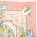 HERMES Carre 90 Scarf ""ORBIS AUSTRALIS DULCES EXUVIAE"" Silk Pink Auth BA5385-4