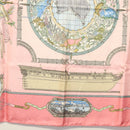 HERMES Carre 90 Scarf ""ORBIS AUSTRALIS DULCES EXUVIAE"" Silk Pink Auth BA5385-9