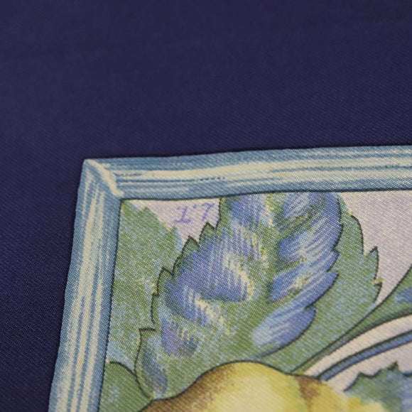 HERMES Carre 90 Scarf ""GIVERNY"" Silk Blue Auth BA5386