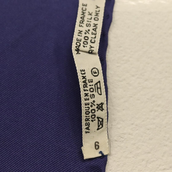 HERMES Carre 90 Scarf ""GIVERNY"" Silk Blue Auth BA5386