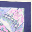 HERMES Carre 90 Scarf ""GIVERNY"" Silk Blue Auth BA5386-4