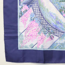HERMES Carre 90 Scarf ""GIVERNY"" Silk Blue Auth BA5386-8
