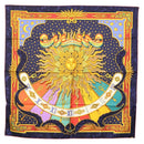 HERMES Carre 90 Scarf ""CARPE DIEM"" Silk Navy Auth BA5387-1