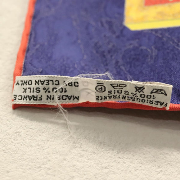 HERMES Carre 90 Scarf ""CARPE DIEM"" Silk Navy Auth BA5387