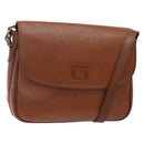Burberrys Shoulder Bag Leather Brown Gold Auth BA5389-1