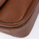 Burberrys Shoulder Bag Leather Brown Gold Auth BA5389-14