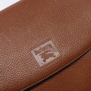 Burberrys Shoulder Bag Leather Brown Gold Auth BA5389-17