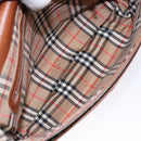 Burberrys Shoulder Bag Leather Brown Gold Auth BA5389-11