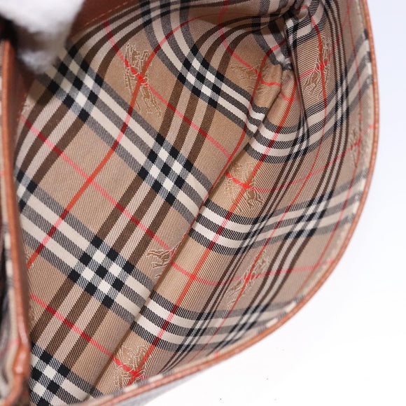 Burberrys Shoulder Bag Leather Brown Gold Auth BA5389