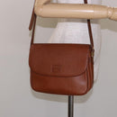 Burberrys Shoulder Bag Leather Brown Gold Auth BA5389-21