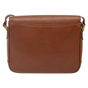 Burberrys Shoulder Bag Leather Brown Gold Auth BA5389 - 0