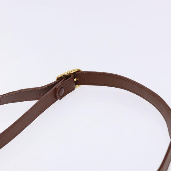 Burberrys Shoulder Bag Leather Brown Gold Auth BA5389