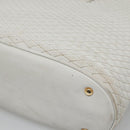 BALLY Quilted Shoulder Bag Leather White Gold Auth BA5391-16