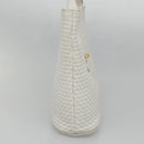 BALLY Quilted Shoulder Bag Leather White Gold Auth BA5391-3